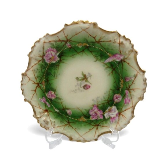 LIMOGES FRANCE Coronet Plate Floral Design Gold Trim French Vintage 7" - Picture 1 of 9